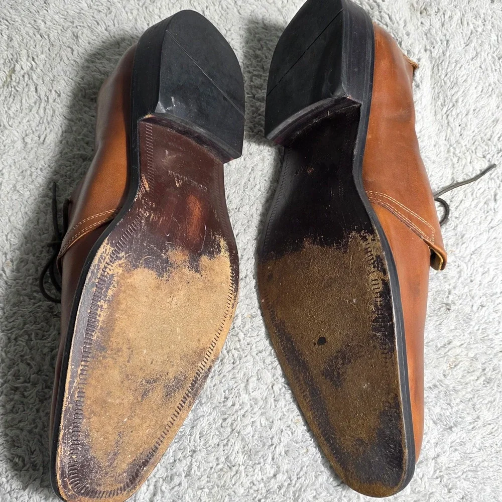 Cole‎ Haan Mens Brown Leather Split Toe Oxford Dress Shoes C06400 13 M Excellent
